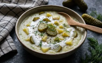 Zupa ogórkowa wege z ziemniakami